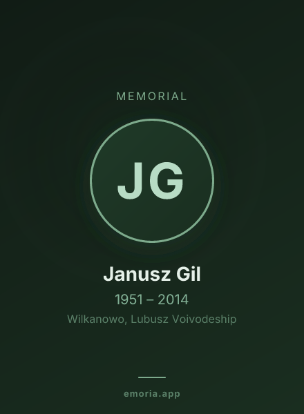 Memorial portrait of Janusz Gil