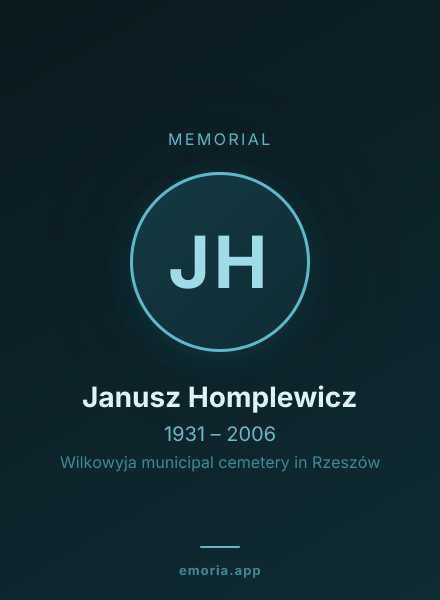 Memorial portrait of Janusz Homplewicz