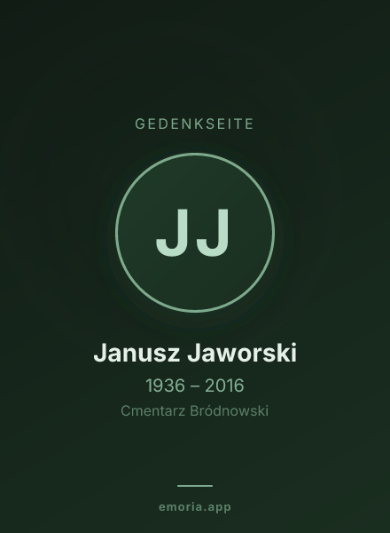 Gedenkportrait von Janusz Jaworski