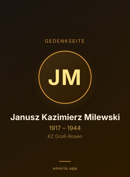 Gedenkportrait von Janusz Kazimierz Milewski