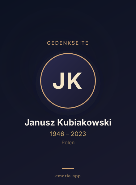 Gedenkportrait von Janusz Kubiakowski
