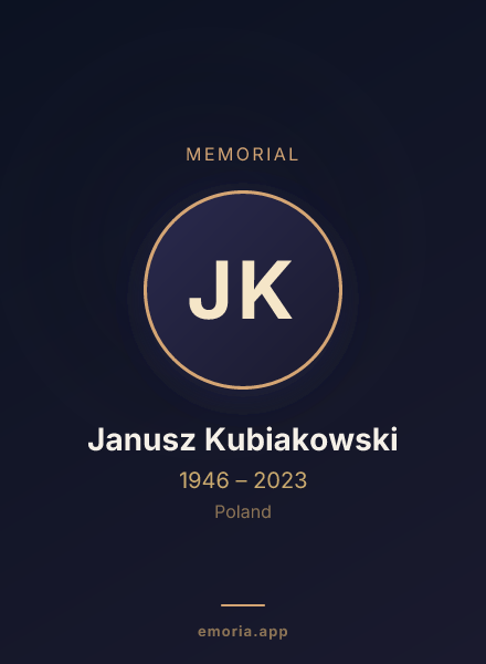 Memorial portrait of Janusz Kubiakowski