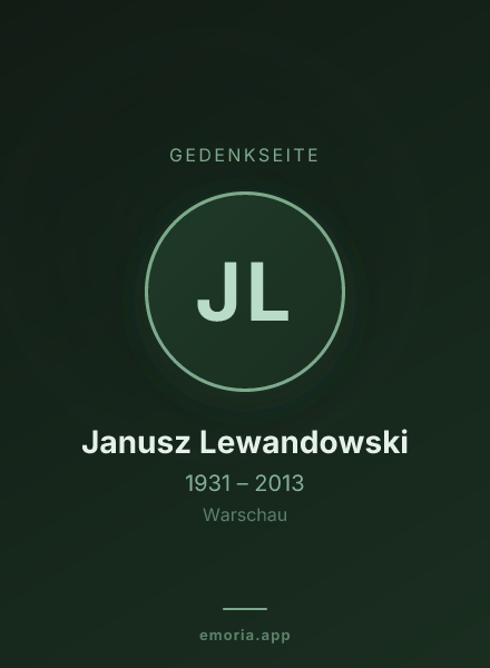 Gedenkportrait von Janusz Lewandowski