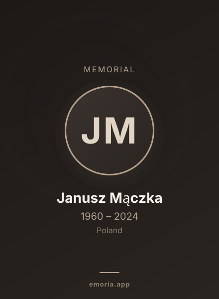 Memorial portrait of Janusz Mączka
