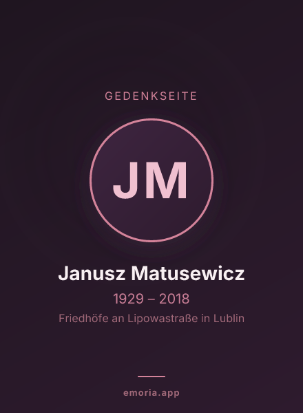 Gedenkportrait von Janusz Matusewicz