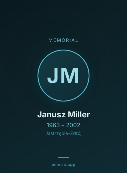 Memorial portrait of Janusz Miller