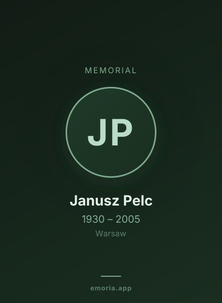 Memorial portrait of Janusz Pelc