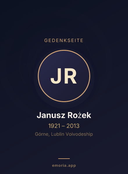 Gedenkportrait von Janusz Rożek
