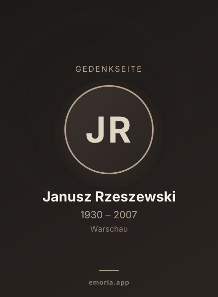 Gedenkportrait von Janusz Rzeszewski