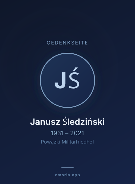 Gedenkportrait von Janusz Śledziński