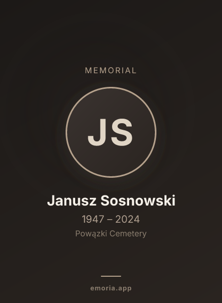 Memorial portrait of Janusz Sosnowski