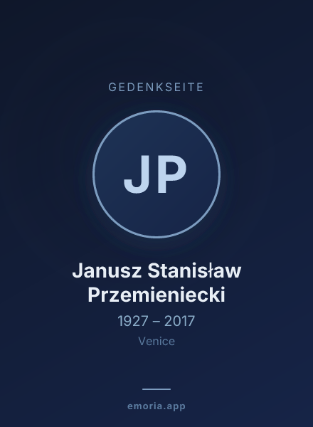Gedenkportrait von Janusz Stanisław Przemieniecki