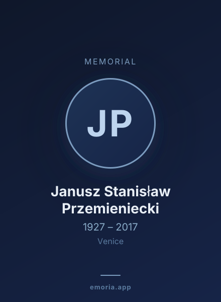 Memorial portrait of Janusz Stanisław Przemieniecki