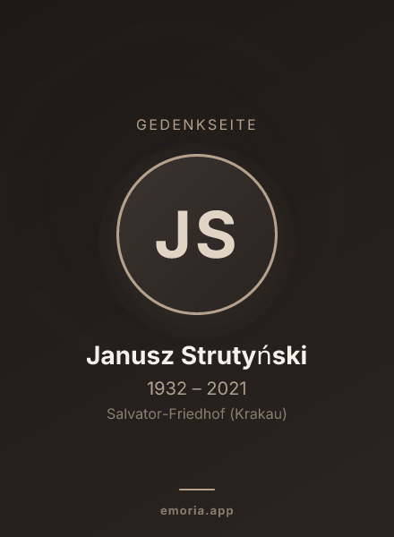 Gedenkportrait von Janusz Strutyński