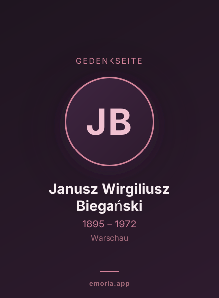 Gedenkportrait von Janusz Wirgiliusz Biegański
