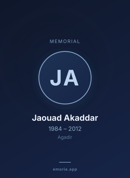 Memorial portrait of Jaouad Akaddar