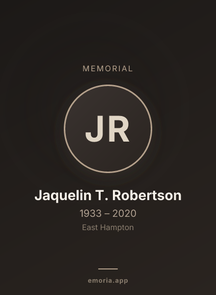Memorial portrait of Jaquelin T. Robertson