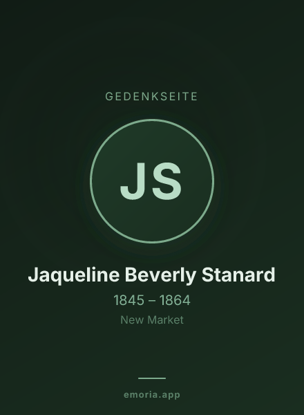 Gedenkportrait von Jaqueline Beverly Stanard