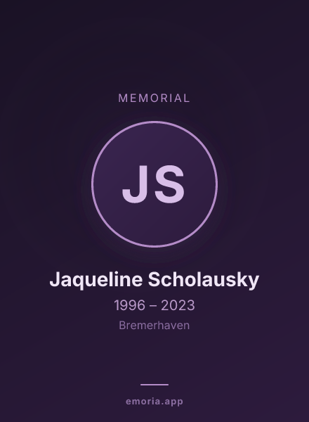 Memorial portrait of Jaqueline Scholausky