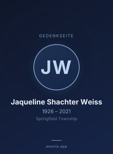Gedenkportrait von Jaqueline Shachter Weiss