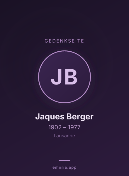 Gedenkportrait von Jaques Berger