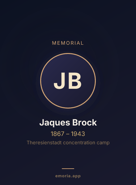 Memorial portrait of Jaques Brock