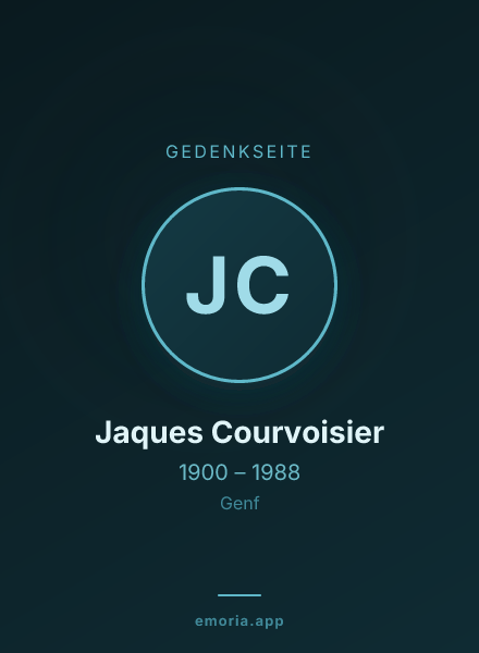 Gedenkportrait von Jaques Courvoisier