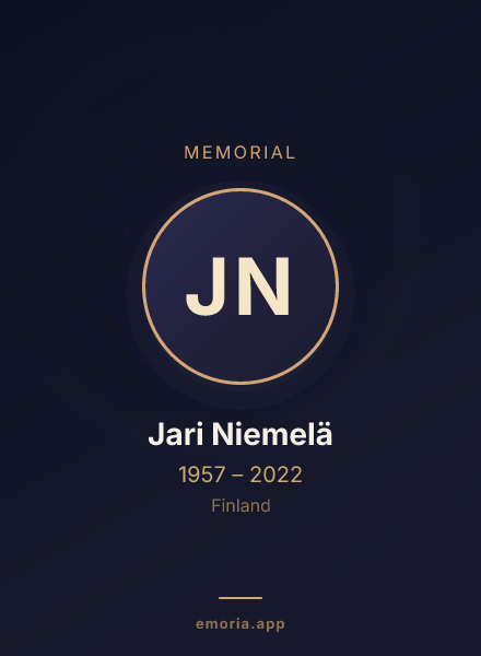 Memorial portrait of Jari Niemelä
