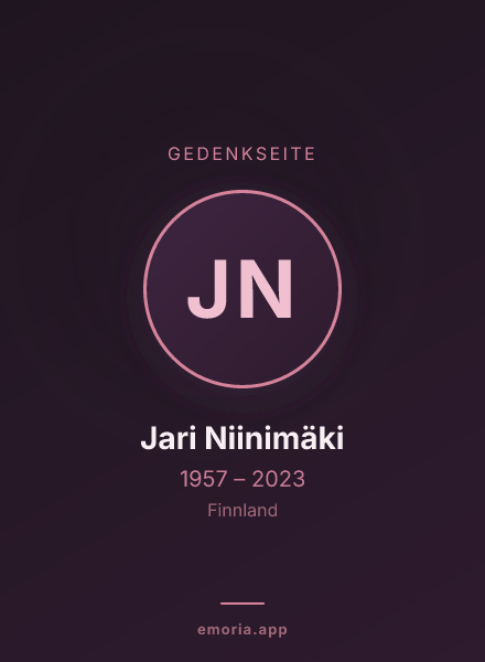 Gedenkportrait von Jari Niinimäki