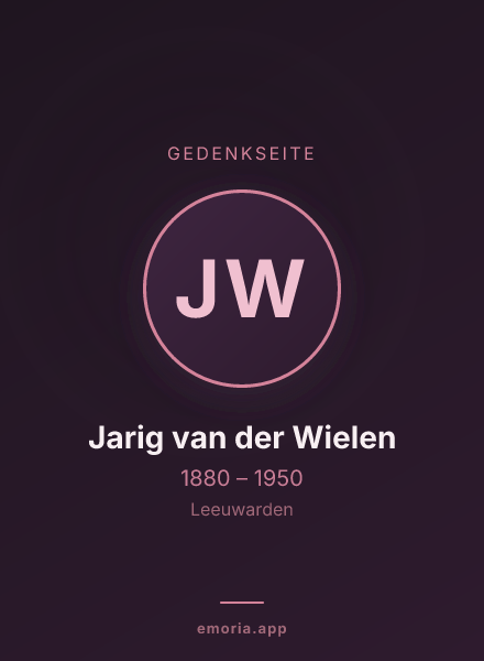 Gedenkportrait von Jarig van der Wielen