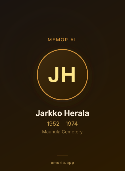 Memorial portrait of Jarkko Herala