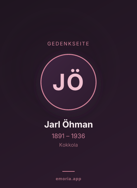 Gedenkportrait von Jarl Öhman