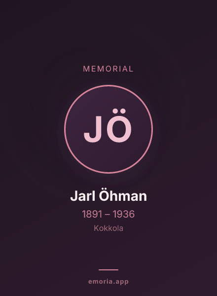 Memorial portrait of Jarl Öhman
