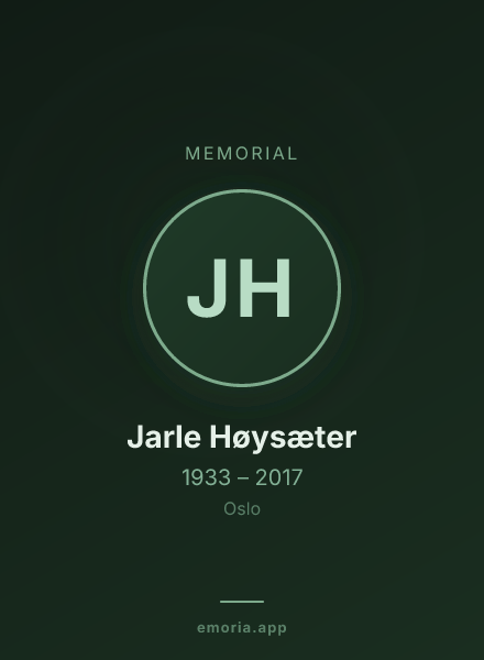 Memorial portrait of Jarle Høysæter