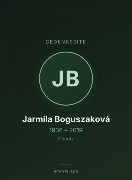Gedenkportrait von Jarmila Boguszaková