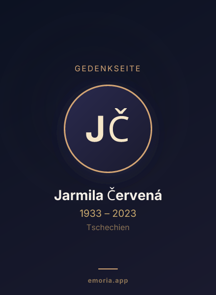 Gedenkportrait von Jarmila Červená