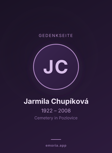 Gedenkportrait von Jarmila Chupíková