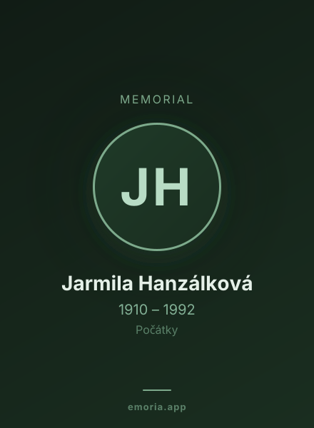 Memorial portrait of Jarmila Hanzálková