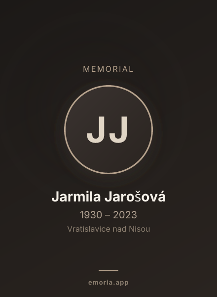 Memorial portrait of Jarmila Jarošová