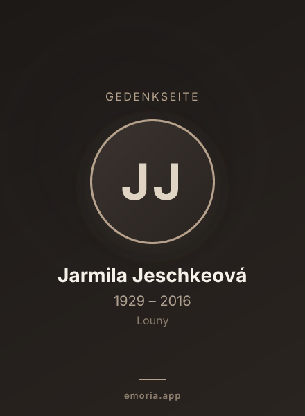 Gedenkportrait von Jarmila Jeschkeová