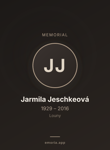Memorial portrait of Jarmila Jeschkeová