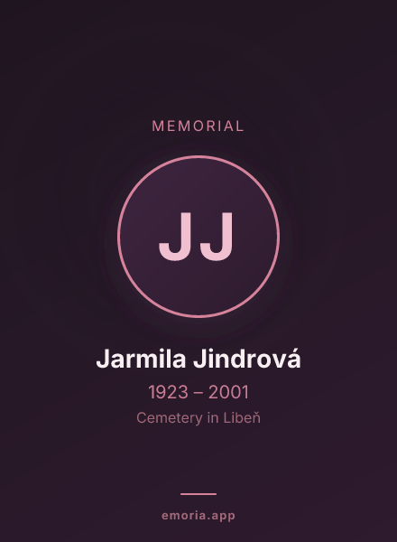 Memorial portrait of Jarmila Jindrová