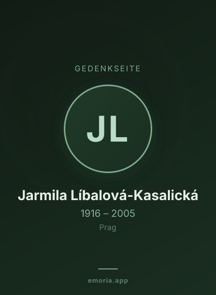 Gedenkportrait von Jarmila Líbalová-Kasalická