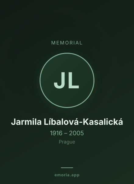 Memorial portrait of Jarmila Líbalová-Kasalická