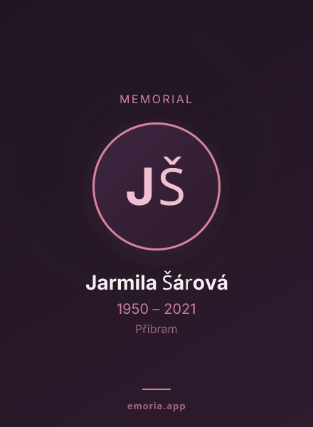 Memorial portrait of Jarmila Šárová