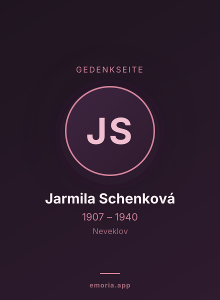 Gedenkportrait von Jarmila Schenková