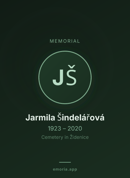 Memorial portrait of Jarmila Šindelářová