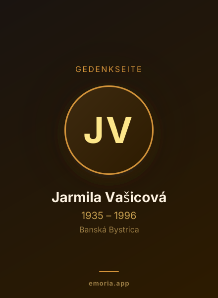 Gedenkportrait von Jarmila Vašicová