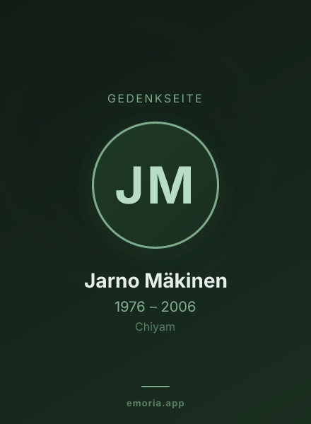 Gedenkportrait von Jarno Mäkinen