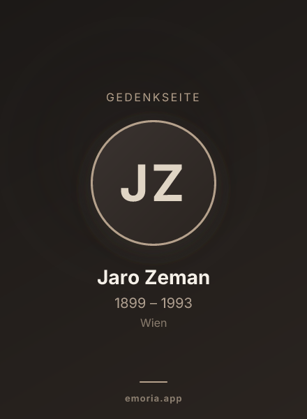 Gedenkportrait von Jaro Zeman